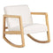 Schommelstoel Wit Natuurlijk Rubberwood Weefsel 60 x 83 x 72 cm