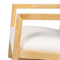 Schommelstoel Wit Natuurlijk Rubberwood Weefsel 60 x 83 x 72 cm