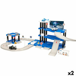 Parkeergarage met voertuigen Speed & Go 78 x 26,5 x 42,5 cm (2 Stuks)