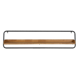 Planken Zwart Natuurlijk Ijzer Rubberwood 120 x 18 x 30 cm