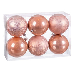 Kerstballen Beige Plastic 8 x 8 x 8 cm (6 Stuks)