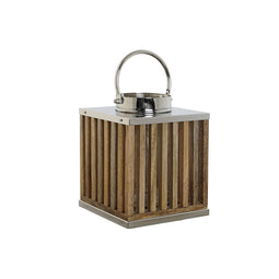 Kaarshouder DKD Home Decor Bruin Natuurlijk Kristal Mangohout 21 x 21 x 25 cm (2 Onderdelen)