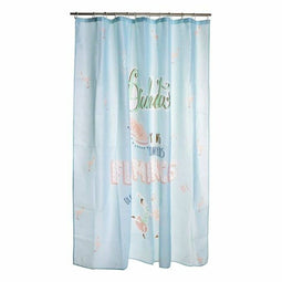 Douchegordijn DKD Home Decor Blauw