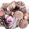 Kerstkaarshouder Wit Roze Plastic Foam 19 x 19 x 9 cm