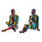 Decoratieve figuren DKD Home Decor 25,5 x 14 x 21,5 cm Zwart Multicolour (2 Stuks)