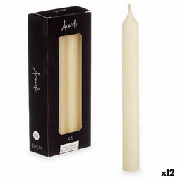 Kaarsenset Crème 2 x 2 x 20 cm (12 Stuks)