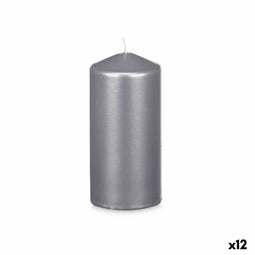 Kaars Zilverkleurig 7 x 15,5 x 7 cm (12 Stuks)