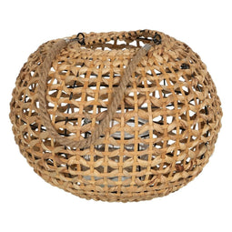 Lykta Kaarshouder Lykta Beige Metaal Kristal Waterhyacint 38 x 38 x 27 cm