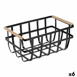 Veelzijdige mand Confortime Zwart 36 x 22 x 15,5 cm (6 Stuks)