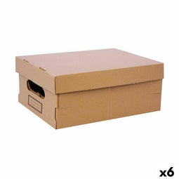 Opbergbak met Deksel Confortime Karton 36,5 x 28,5 x 16,5 cm (6 Stuks)