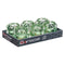 Kaarshouder Microbolletjes Groen Kristal 8,4 x 9 x 8,4 cm (12 Stuks)