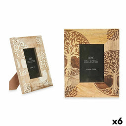 Fotolijsten Wit Bruin Mangohout Levensboom 20 x 25 x 1,5 cm (6 Stuks)