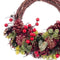 Kerstkroon Bruin Rood Multicolour Rotan Plastic Foam Ananas 24 x 22 x 8 cm