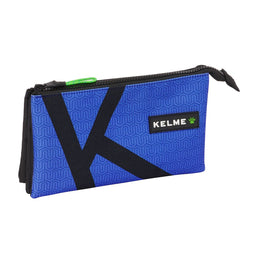 Pennenetui met 3 vakken Kelme Royal Blauw Zwart 22 x 12 x 3 cm