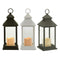 Led-lantaarn Wit Zwart Kristal Plastic 13,5 x 34,5 x 13,5 cm (12 Stuks)