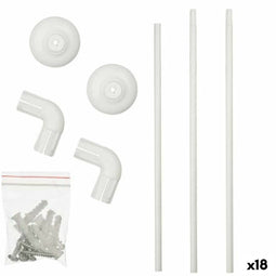 Stang Douchegordijn 90 x 90 cm Wit Aluminium (18 Stuks)