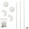 Stang Douchegordijn 90 x 90 cm Wit Aluminium (18 Stuks)