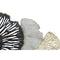 Wandspiegel DKD Home Decor Kristal Zwart Gouden Metaal Wit Blad van een plant (74 x 6 x 75 cm)