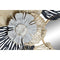 Wandspiegel DKD Home Decor Kristal Zwart Gouden Metaal Wit Blad van een plant (74 x 6 x 75 cm)