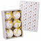Kerstballen Wit Gouden Papier Polyfoam 7,5 x 7,5 x 7,5 cm (6 Stuks)