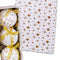 Kerstballen Wit Gouden Papier Polyfoam 7,5 x 7,5 x 7,5 cm (6 Stuks)