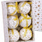 Kerstballen Wit Gouden Papier Polyfoam 7,5 x 7,5 x 7,5 cm (6 Stuks)