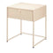 Bijzettafel Bruin Beige Metaal 42 x 50 x 35 cm
