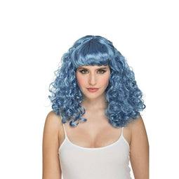 Pruik My Other Me Krullen Blauw
