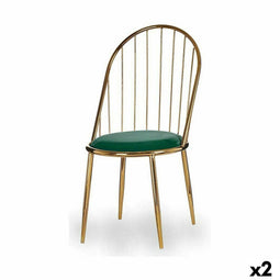 Stoel Stangen Groen Gouden Ijzer 48 x 95,5 x 48 cm (2 Stuks)