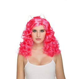 Pruik My Other Me Krullen Roze