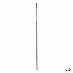 Bezemsteel Strepen 2,3 x 130 x 2,3 cm Rood Metaal (12 Stuks)