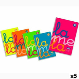 Set notitieboekjes Lamela Multicolour Quarto 80 Lakens (5 Stuks)