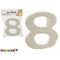 Decoratie polyestyreen Cijfer 8 (2 x 15 x 10 cm) (12 Stuks)