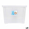 Opbergbak met Deksel Dem Kira Plastic Transparant 32 L 42 x 36 x 30 cm (4 Stuks)