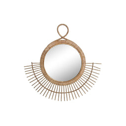 Wandspiegel DKD Home Decor Kristal Bruin Rotan (68 x 2 x 68 cm)