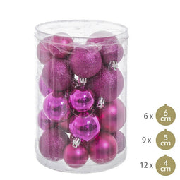 Kerstballen Fuchsia Plastic Purpurine 12,5 x 12,5 x 27 cm (27 Stuks)