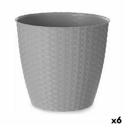 Bloempot Stefanplast Grijs Plastic 24 x 22,3 x 24 cm (6 Stuks)