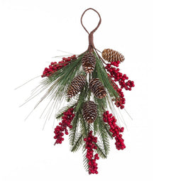 Deurhanger Kerstmis Rood Groen Natuurlijk Plastic Ananas 42 cm