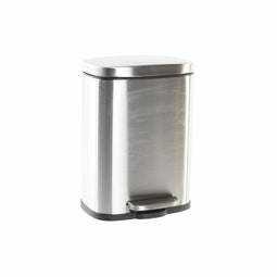 Prullenbak DKD Home Decor 21,5 x 18,5 x 30 cm Zilverkleurig Roestvrij staal 5 L Eenvoudig