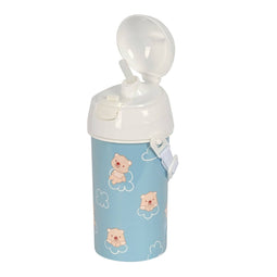 Fles met deksel en rietje Safta Baby bear Blauw PVC 500 ml