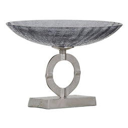 Middenstuk 33 x 33 x 24 cm Kristal Grijs Metaal Zilver