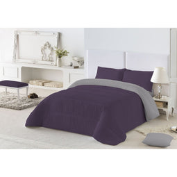 Dekbed Naturals Colors Grijs 300 gsm Aubergine (240 x 260 cm) (Bed van 135/150)