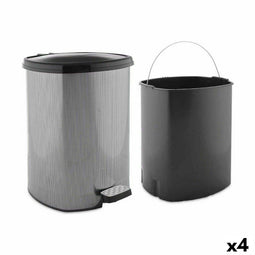 Pedaalemmer Donker grijs Plastic 20 L (4 Stuks)