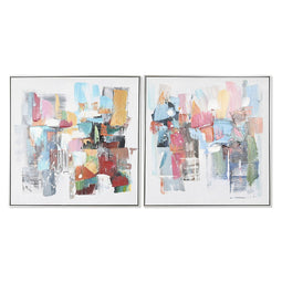 Schilderij Home ESPRIT Abstract Modern 82 x 4,5 x 82 cm (2 Stuks)
