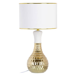 Bureaulamp 32 x 32 x 45,5 cm Keramisch Synthetisch materiaal Gouden Wit