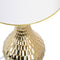 Bureaulamp 32 x 32 x 45,5 cm Keramisch Synthetisch materiaal Gouden Wit