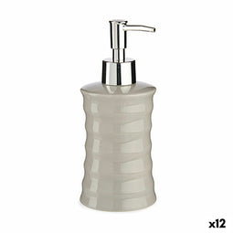 Zeepdispenser Golven Keramisch Grijs Metaal 12 Stuks (260 ml)