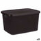 Opbergbak met Deksel Bruin Plastic 19 L 28 x 22 x 39 cm (12 Stuks)