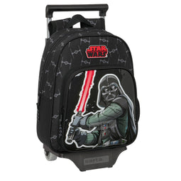 Schoolrugzak met Wielen Star Wars The fighter Zwart 27 x 33 x 10 cm