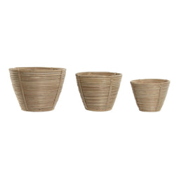 Plantenbakkenset Home ESPRIT Rotan 25 x 25 x 20 cm